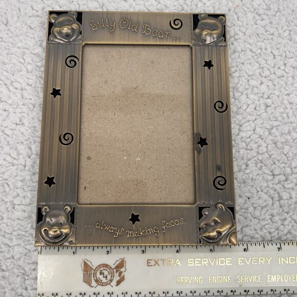 Disney Winnie the Pooh Picture Frame Silly Old Bear Metal Brushed Gold Photo - Picture 4 of 5